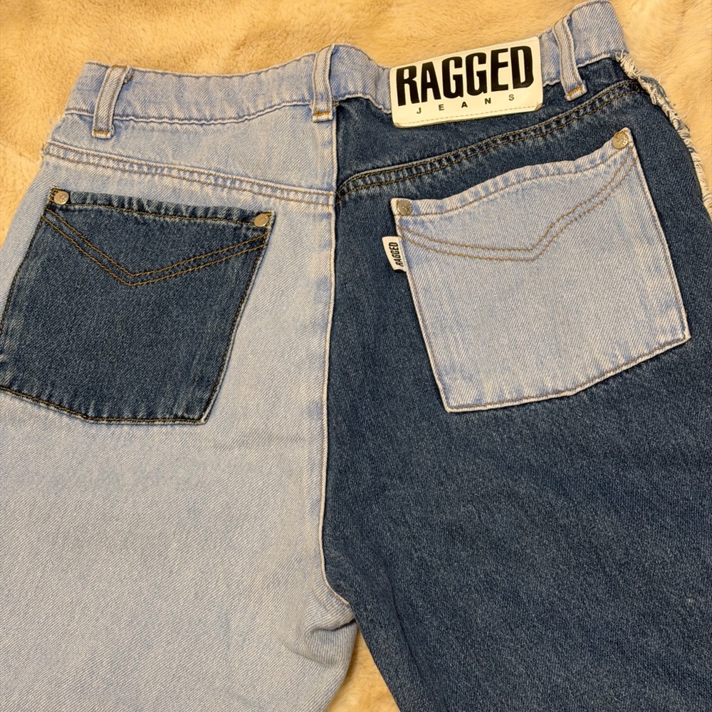 The Ragged Priest High Rise Contrast Denim Jeans